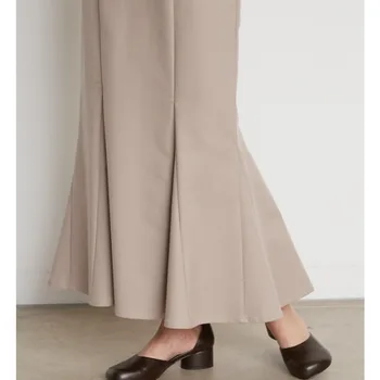 2021 Toamna Temperament Navetiști Japonia Stil Culoare Solidă Elastic Talie Mare Slim Fit Ciufulit-O în formă de coadă de pește Fusta Office Lady