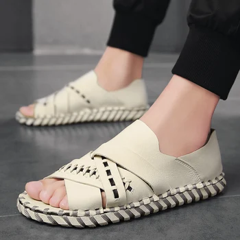 Pantofi Casual respirabil ochiurilor de Plasă Respirabil Pantofi pentru Bărbați Aer Barbati Adidasi Sandale de Plajă de Vară din Piele de Dimensiuni Mari Running Shoe Mens