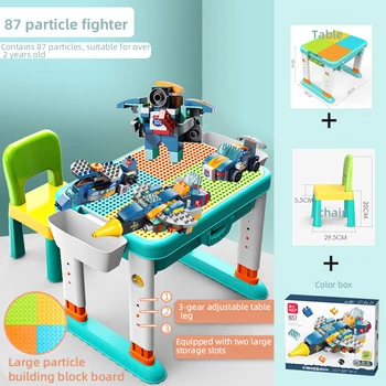 Particule mari Blocuri de Pliere Învățare Masa Multifunctional Puzzle Asamblat Masă și Scaun Set Jucărie pentru Copii Cadouri