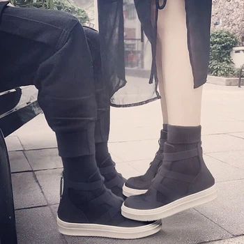 Vara noua platforma pantofi din Piele de Înaltă Calitate, Casual, Sandale Barbati crește Moda Negru Sandale Bărbați